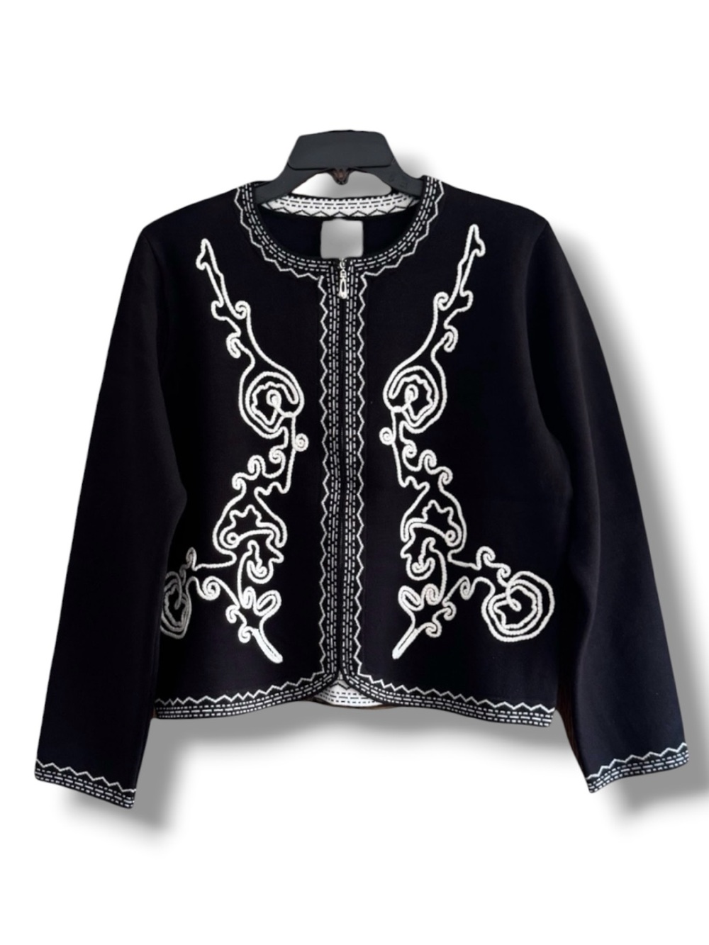 Sioni Milano Embroidered Boyfriend Cardigan for Women